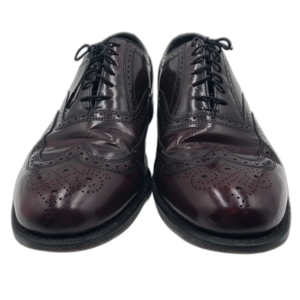 Florsheim Men’s Burgundy Leather Wingtip Oxfords Size 12D Vintage